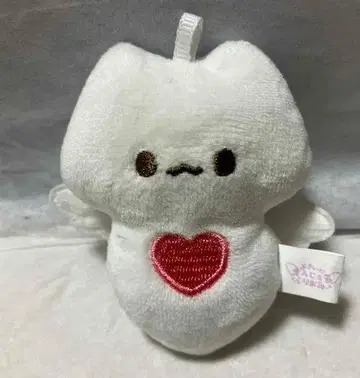 화이트 하트 봉제 인형 깃털 포함