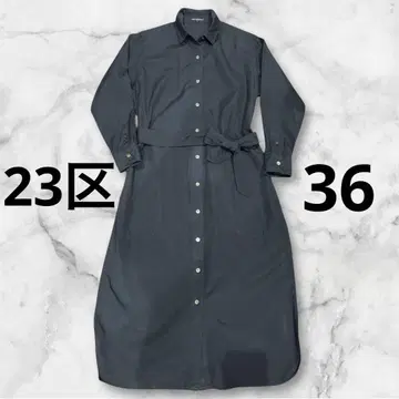 23구 셔츠 원피스 36 네이비 S 코튼 면
