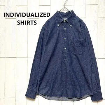 INDIVIDUALIZED SHIRTS 풀오버 데님 셔츠 다크 네이비 M