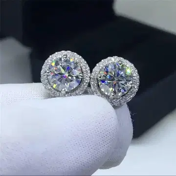 0.5ct 모이사나이트 귀걸이 남성/여성용