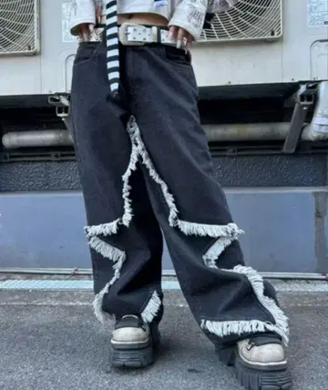 basicpleasuremode 블랙 데님 와이드 팬츠