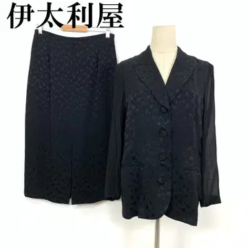 LA6822 이탈리아 실크 레오파드 스커트 셋업 블랙 L