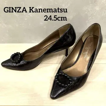 긴자 카네마츠 펌프스 펄 비쥬 스틸레토 에나멜 24.5cm