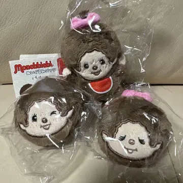 몬치치 봉제 인형 배지 가챠가챠 3종