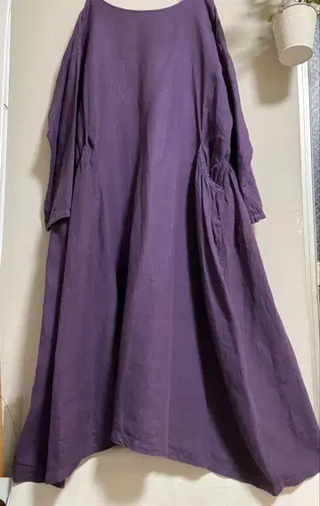 nest Robe 컨디션 최상! 린넨 원피스 개더 맥시 퍼플