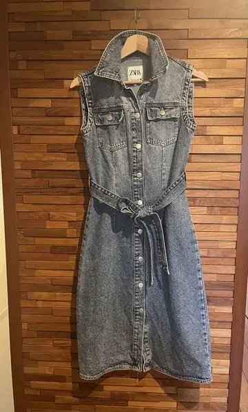 ZARA 자라 데님 슬리브리스 원피스 XS 사이즈