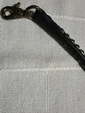 블랙 가죽 스터드 지갑 체인 약 53cm