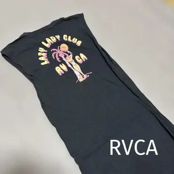RVCA [F] 백 프린트 블랙 타이트 롱 원피스 슬리브리스