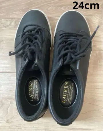 로렌 랄프 로렌 가죽 스니커즈 블랙 24cm