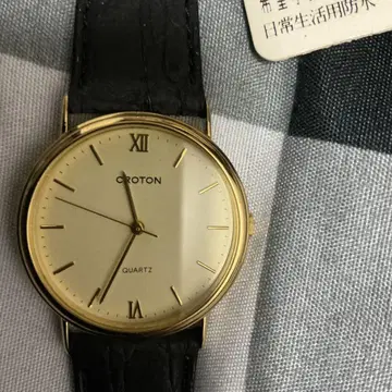 CROTON RT-117M-2 쿼츠 손목시계 골드/블랙