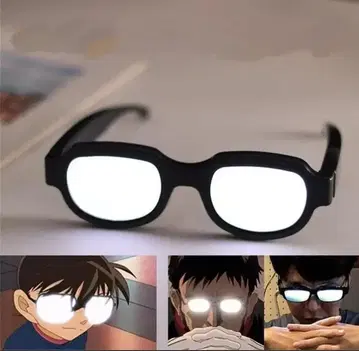 코난풍 블랙 프레임 발광 안경