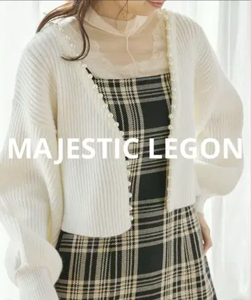 MAJESTIC LEGON 펄 숏 니트 가디건