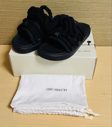 풋 인더스트리 블랙 로프 스타일 샌들 L 사이즈 26~27cm