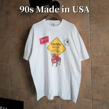 90s 개 닥스훈트 티셔츠 애니멀 XL