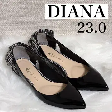 DIANA 다이애나 에나멜 플랫 블랙 검정 23 스틸레토