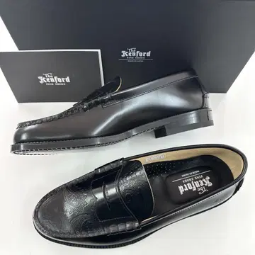 즉시 완판 켄포드 엠보싱 페이즐리 가죽 로퍼 가죽 신발 27cm