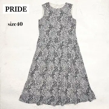 새상품급 PRIDE 23AW 레오파드 슬리브리스 원피스 베이지 40