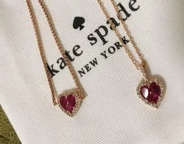 kate spade 레드 하트 목걸이 팔찌