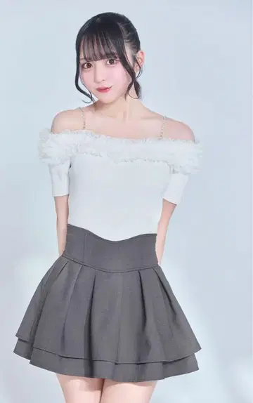michellMacaron 슬림 레그 트윌 스커트 그레이