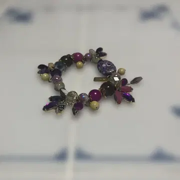 ETRO 보라색 비즈 팔찌 보관 주머니 포함