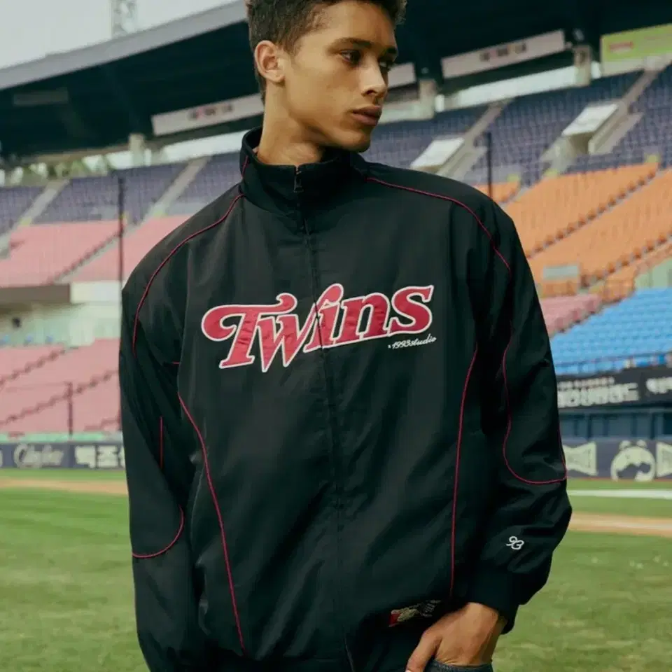 LG Twins x 1993 Studio Varsity Jacket Black/Red #엘지1993