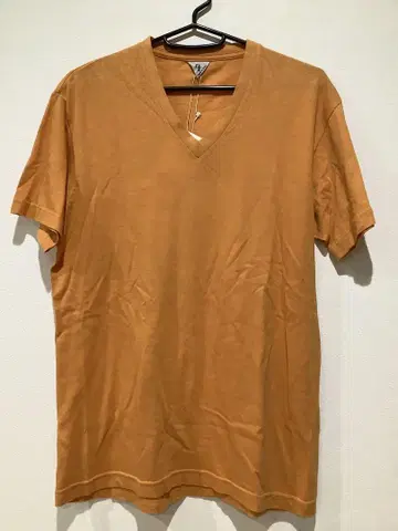 오렌지 V넥 티셔츠 일본제 코튼 필메란지