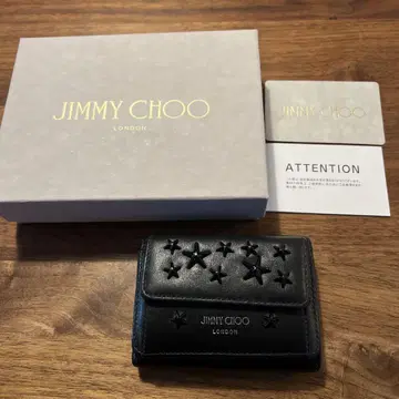 JIMMY CHOO 블랙 3단 폴더형 지갑