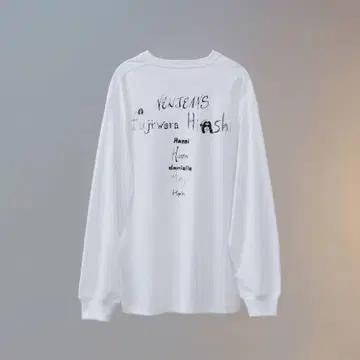 NewJeans 후지와라 히로시 긴팔 티셔츠 화이트 XL 사이즈