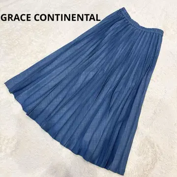 GRACE CONTINENTAL 데님풍 플리츠 스커트