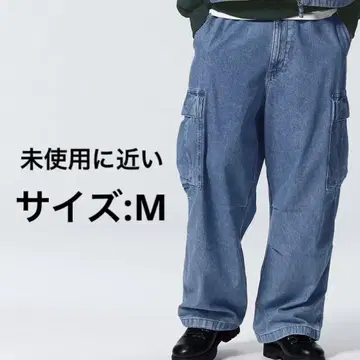 지유 데님 슈퍼 와이드 카고 팬츠 품절 모델