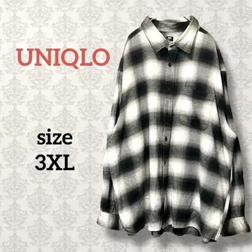 유니클로 [3XL] 코튼 플란넬 셔츠 빅 사이즈 캐주얼 체크 무늬