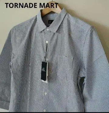 새상품 TORNADO MART 스트라이프 7부 소매 셔츠 COOL MAX
