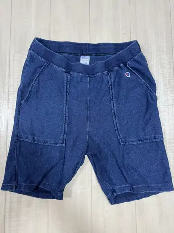 챔피온 리버스 위브 하프 팬츠 XL 인디고 파랑