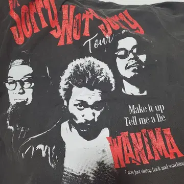 WANIMA Sorry Not Sorry Tour 티셔츠 XL