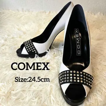 컨디션 최상 코멕스 comex 오픈토 힐 펌프스 24.5cm