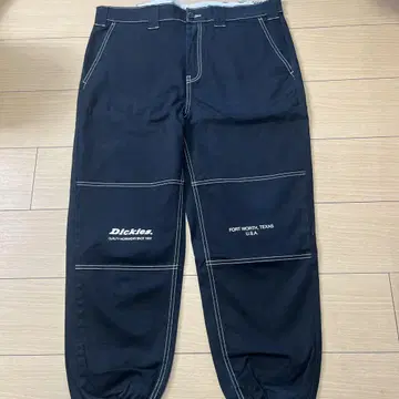 디키즈 Dickies 워크 팬츠 블랙 밑단 고무 밴드 허리 96