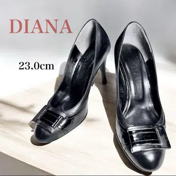 DIANA 가죽 버클 라운드토 하이힐 23.0cm