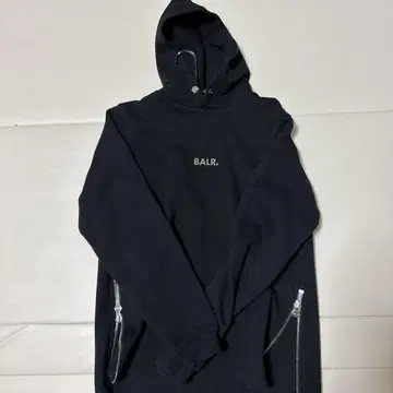 BALR. 블랙 후드티 지퍼 포켓 부착 셋업