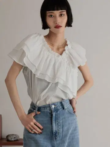 LOWRYSFARM 아지메 프릴 개더 SS