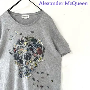 Alexander McQueen 스컬 티셔츠 그레이 반팔
