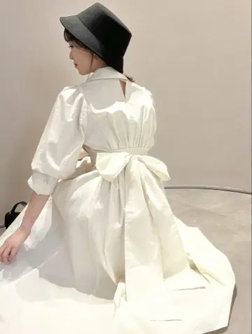 dazzlin 셔츠 원피스 반팔 리본 포함