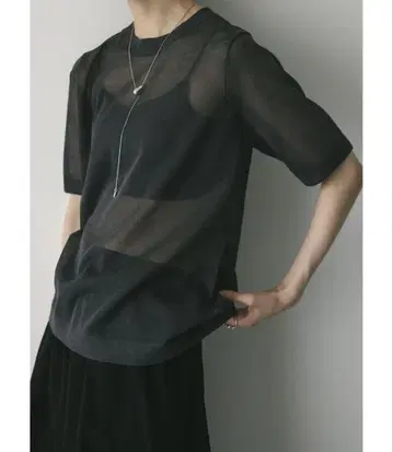 스타일 믹서기 워셔블 린넨 니트 T 그레이