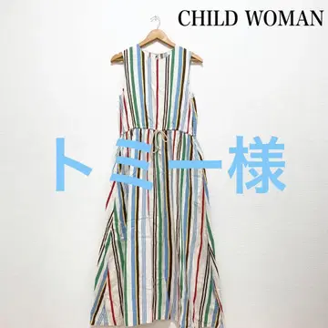 CHILD WOMAN 린넨 코튼 롱 원피스 스트라이프 봄/여름
