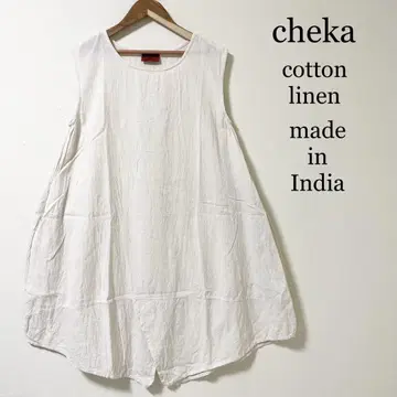 cheka 마라이카 코튼 린넨 슬리브리스 원피스 인도산