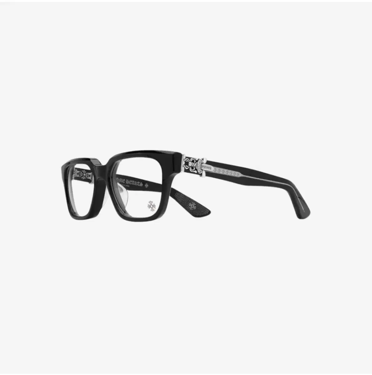 New Item Disposal) Chrome Hearts Basilione 2 Black Silver Glasses