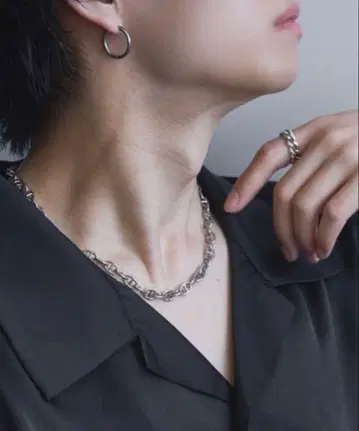 ADAMASTE 스테인리스 숏 체인 목걸이