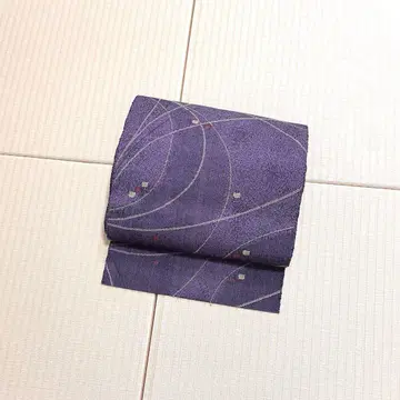 얇은 명주 보라색 계열 나고야 오비(약 24cm)