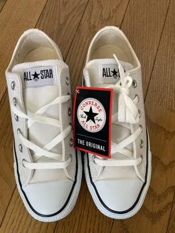 CONVERSE ALL STAR OX 가죽 스니커즈 화이트