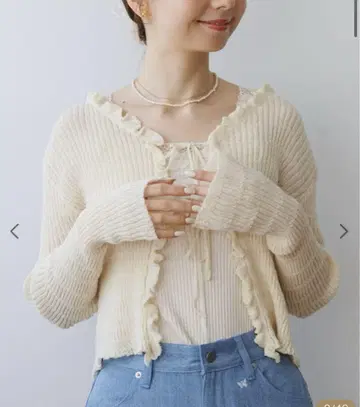 flower 허니 시어 가디건