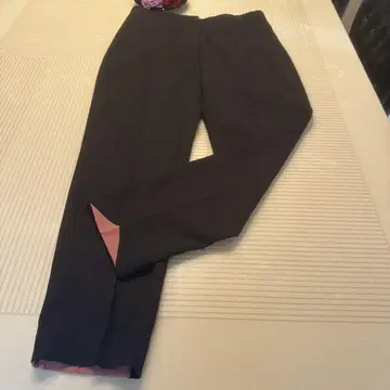 폴스미스 PS 블랙 슬랙스 밑단 핑크